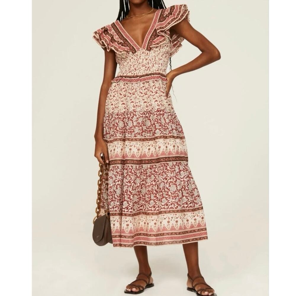 Sea New York Ivette Midi v neck Dress Size 6